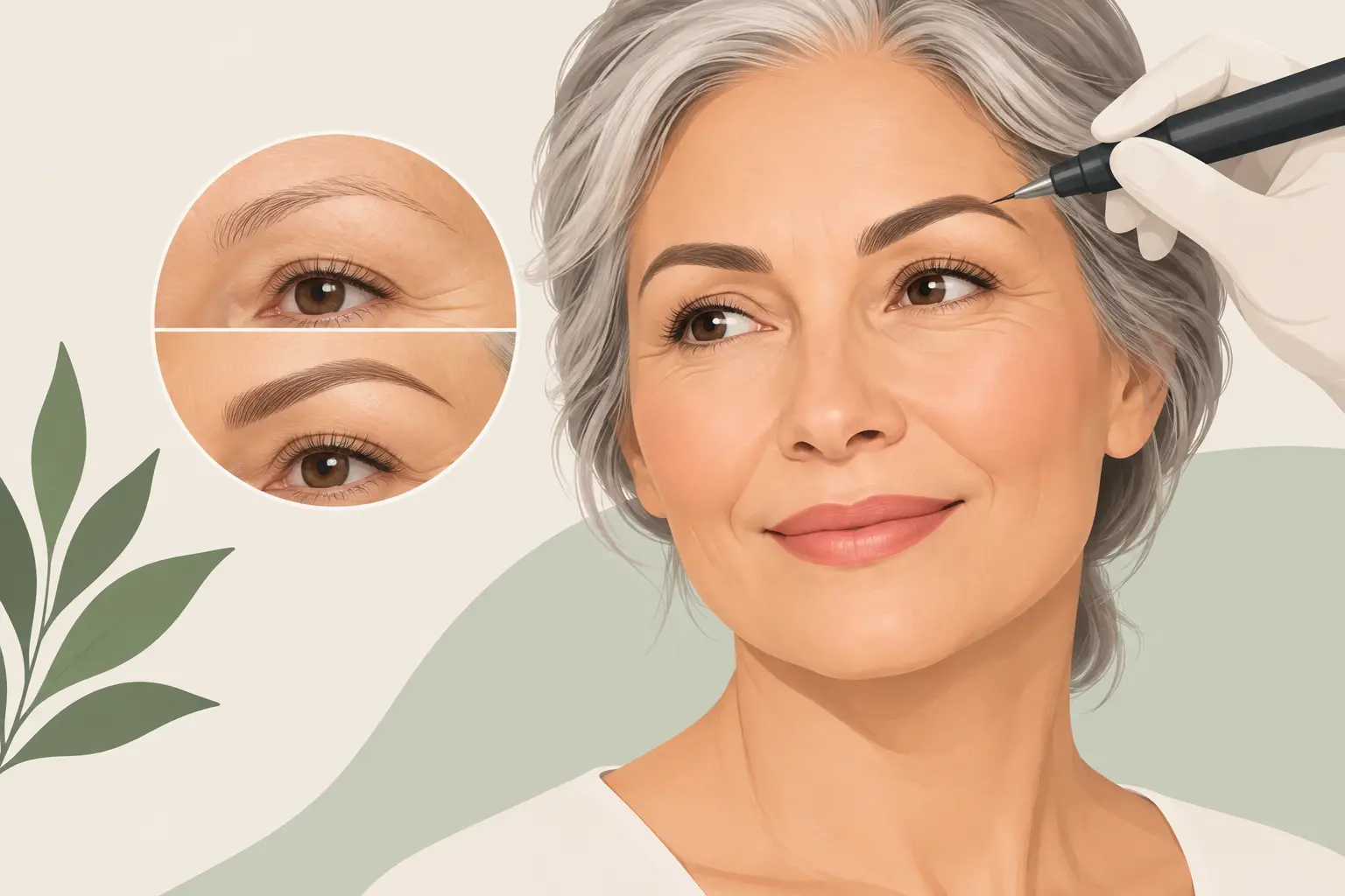 Eyebrow Tattoo for Mature Skin That Looks Natural