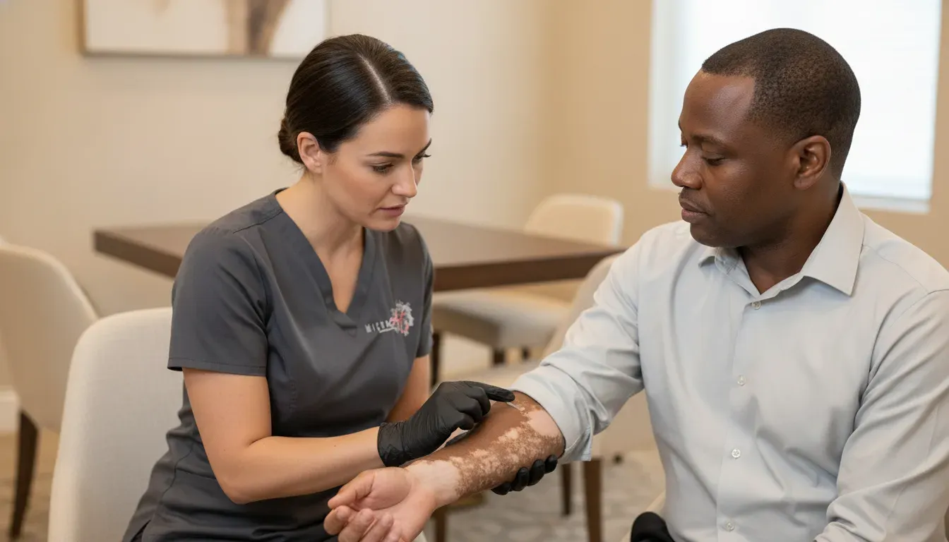 Vitiligo camouflage consultation for appearance-focused medical micropigmentation