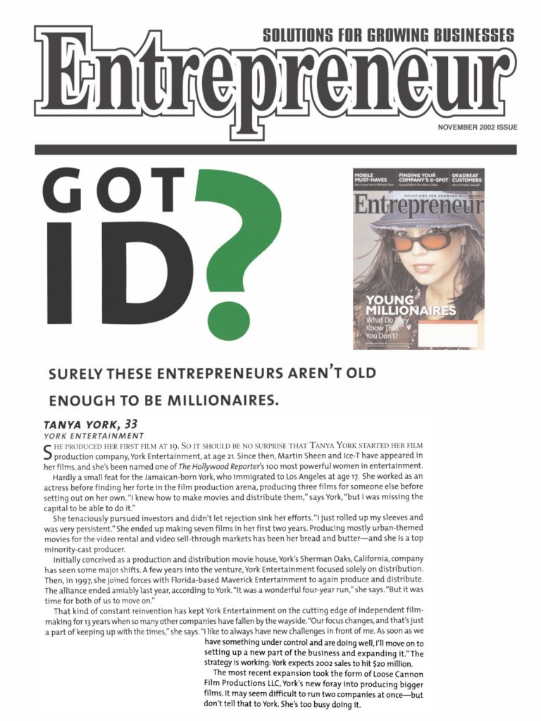 Tanya York in Entreprenuer Magazine