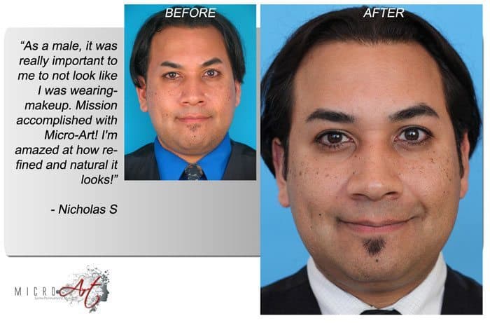 Before & After Photos of MicroArt Semi Permanent Makeup for Men