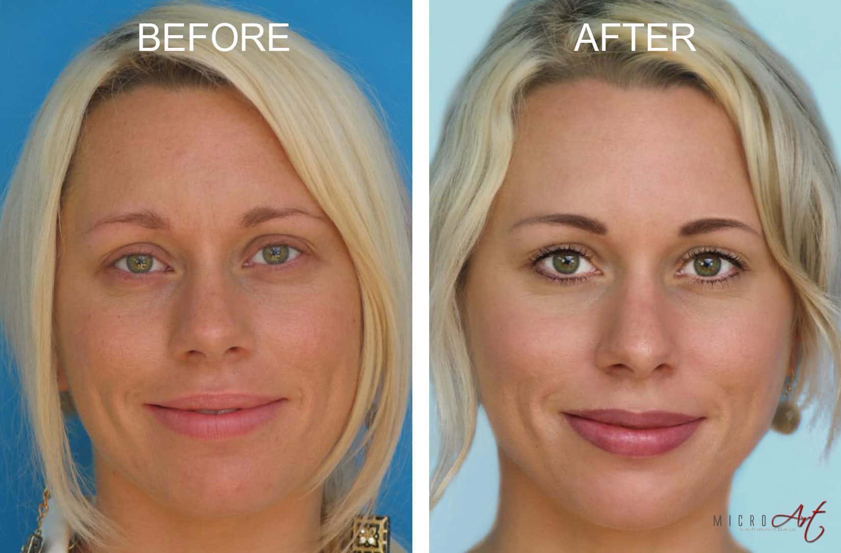 Before and After Photos of MicroArt Semi Permanent Makeup – an Alternative to Eyebrow Tattooing and Permanent Cosmetics -Brandi Before & After Photos of MicroArt Semi Permanent Makeup for Eyebrows, Eyeliner & Lips - an Alternative to Eyebrow Tattooing and Permanent Cosmetics