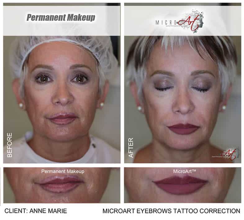 Corrected uneven Permanent Makeup on lips.